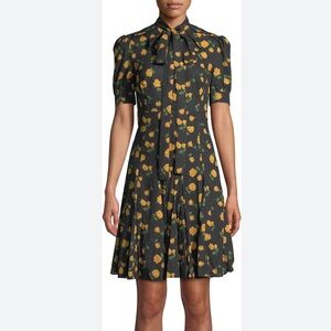 Michael Kors Collection dress black yellow roses 6 runway